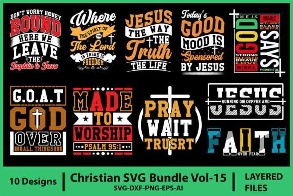 Christian SVG Bundle Vol-15: T-Shirt Designs for Local Branding