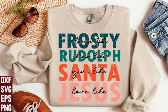 Christmas PNG, Santa Love Like Jesus PNG T-Shirt Designs
