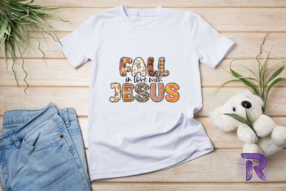Fall in Love with Jesus Pumpkin PNG: T-Shirt Designs