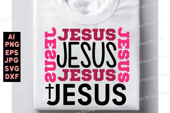 JESUS JESUS JESUS Christian SVG Design for T-Shirt Designs
