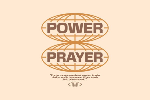 Power Prayer Christian Typography Design for T-Shirt Designs