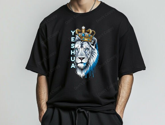 Yeshua Lion with Crown PNG, Jesus Lion T-Shirt Designs